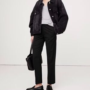 Banana Republic Black Tailored Tapered Trousers